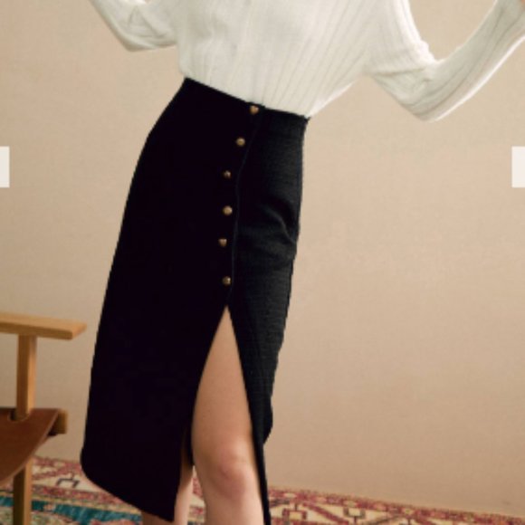 Rihoas Button Up Knit Skirt - Picture 1 of 7
